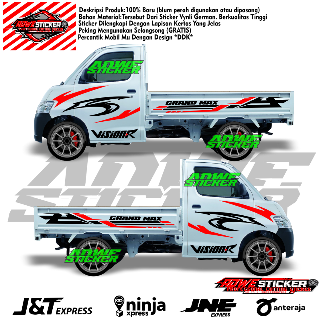 sticker cutting mobil pick up GRAND MAX type pick up lain bisa