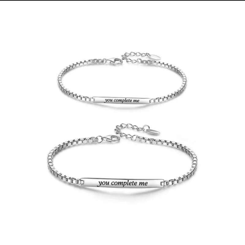 Gelang Couple Titanium Tempah Nama Gelang Couple Gelang Titanium Pria Wanita Anti Karat Unisex