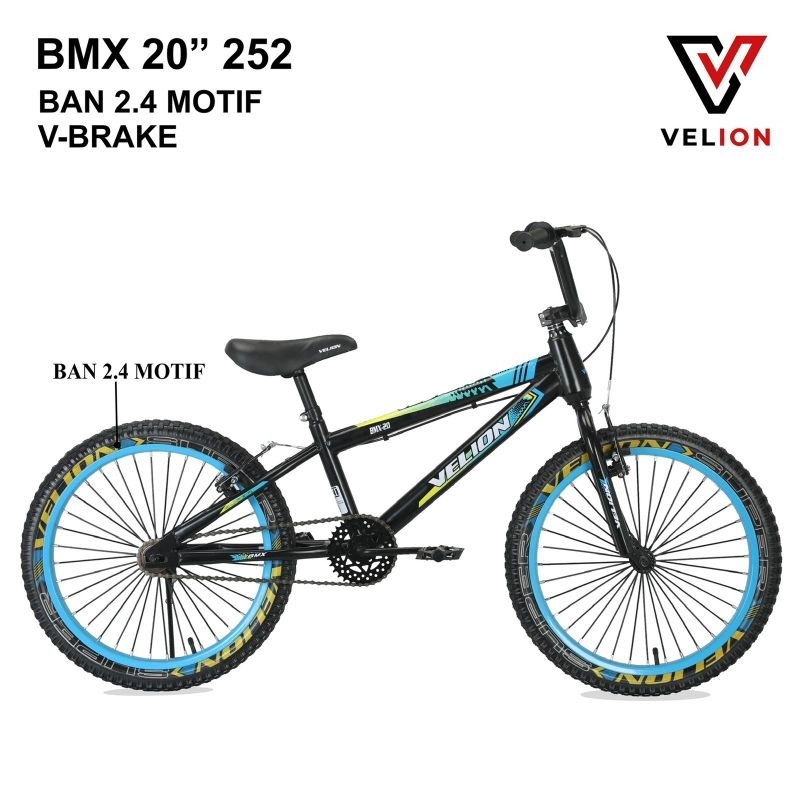 SEPEDA ANAK LAKI BMX VELION 252 VB UKURAN 20 INCH BAN 2.5 USIA 8-11 TAHUN