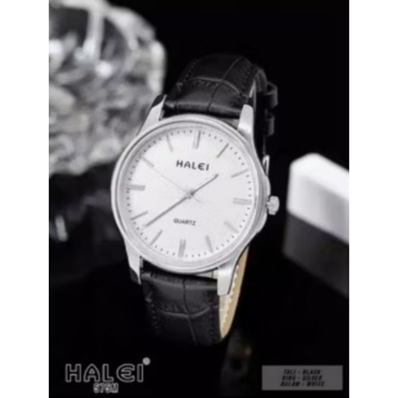 jam tangan Halei 575M jam tangan pria halei original kasual anti air kulit crono analog kekinian war