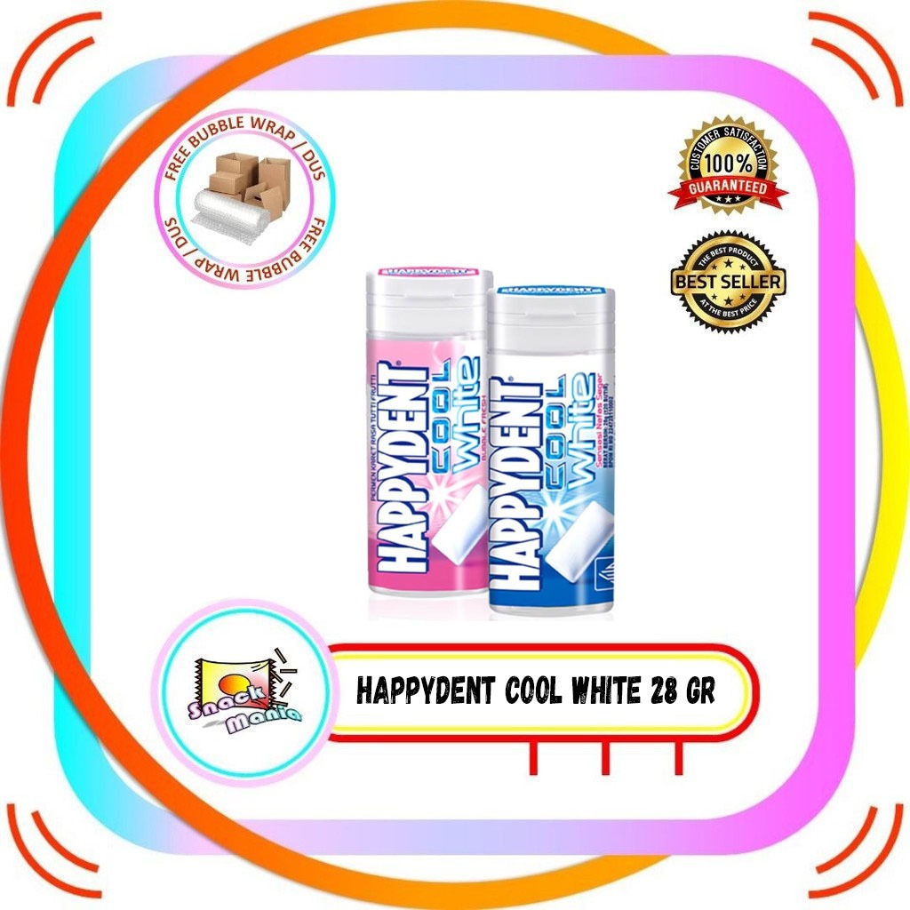 

Happydent Chewy Gum Cool White Mint | Tutti Fruti ~ 28 gr