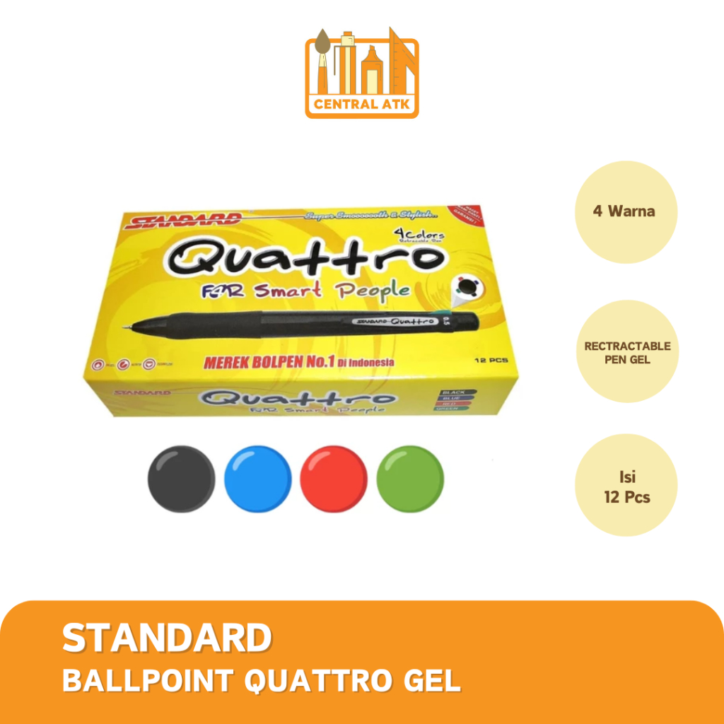 

STANDARD BOLPEN / PULPEN QUATTRO GEL 4 IN 1 (1 PCS)