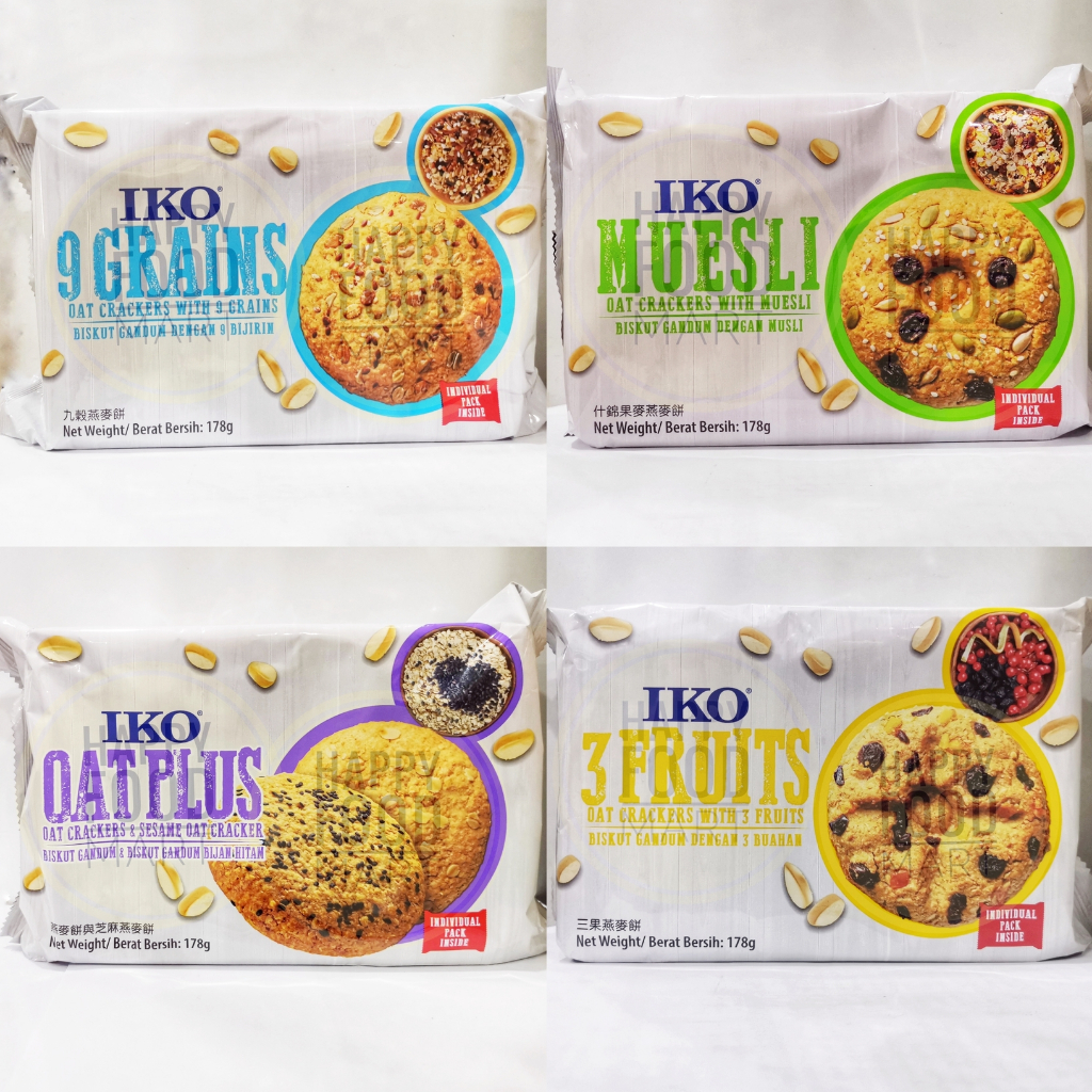 

[HALAL] IKO BISCUITS HI-FIBRE/HEALTHY CRACKERS/BISKUIT SEHAT MUESLI/9 GRAINS BISCUIT/3 SEEDS/ROTI KERING OAT PLUS/3 FRUITS