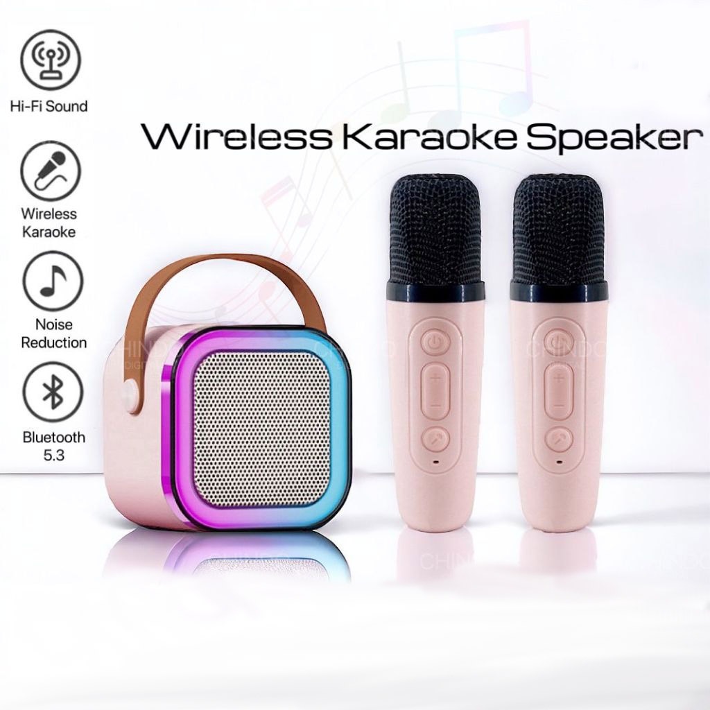 Speaker Bluetooth Mini 2 mic 1 Karaoke /Bluetooth 5.3 Mini Speaker Karaoke /Speaker Microphone Karao