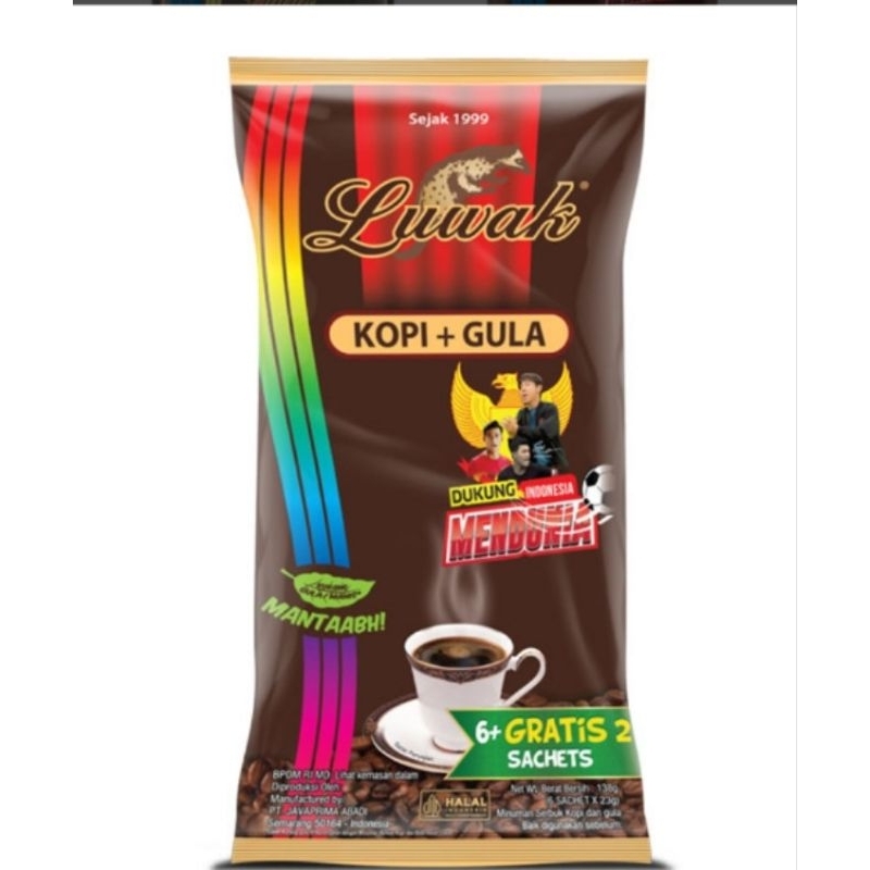 

Luwak Kopi Hitam+Gula isi 8(6+2)