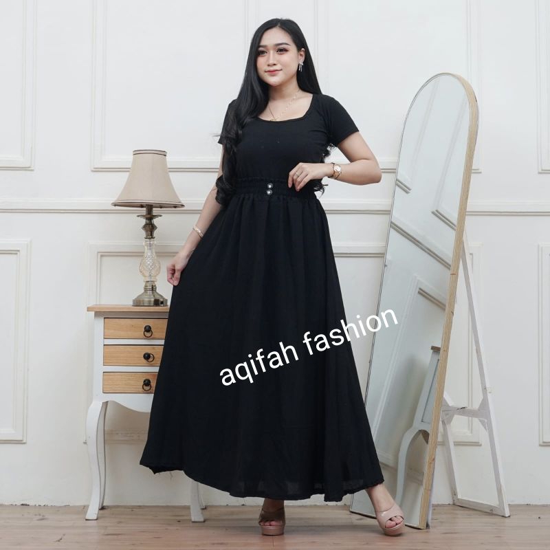 rok payung panjang wanita rok kancing payung rok polos rok crinkle