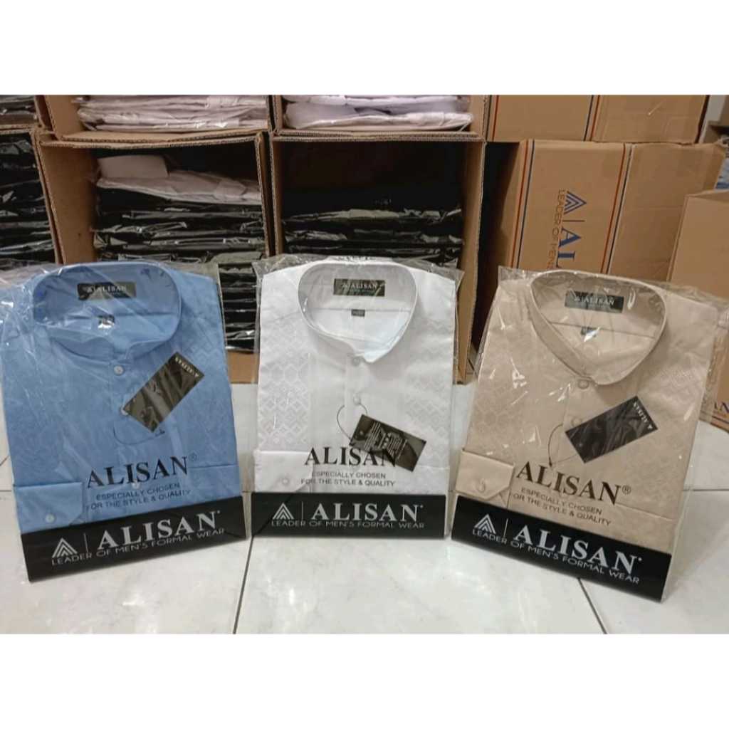 Baju KOKO '"JUMBO"' ALISAN BORDIR Lengan Panjang