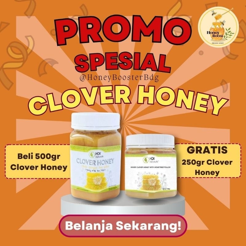 

PROMO MADU CLOVER HONEY 500GR FREE 250GR EXP 2026