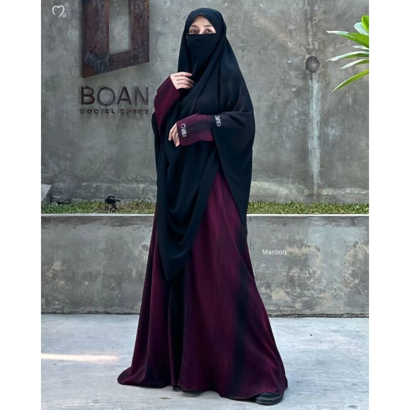 abaya al-ayn by mahira | set non pad & soft pad | abaya kekinian | wudhu frendly
