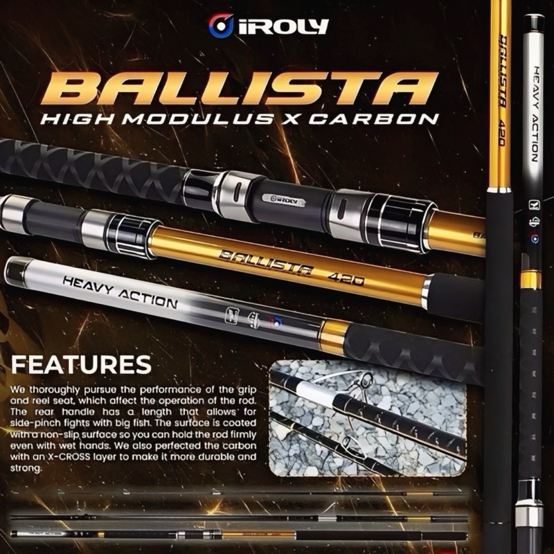 Joran Pasiran IROLY BALISTA 390 420 450 Joran  Sambung 3 Full Fuji | Pasiran | Rock Fishing
