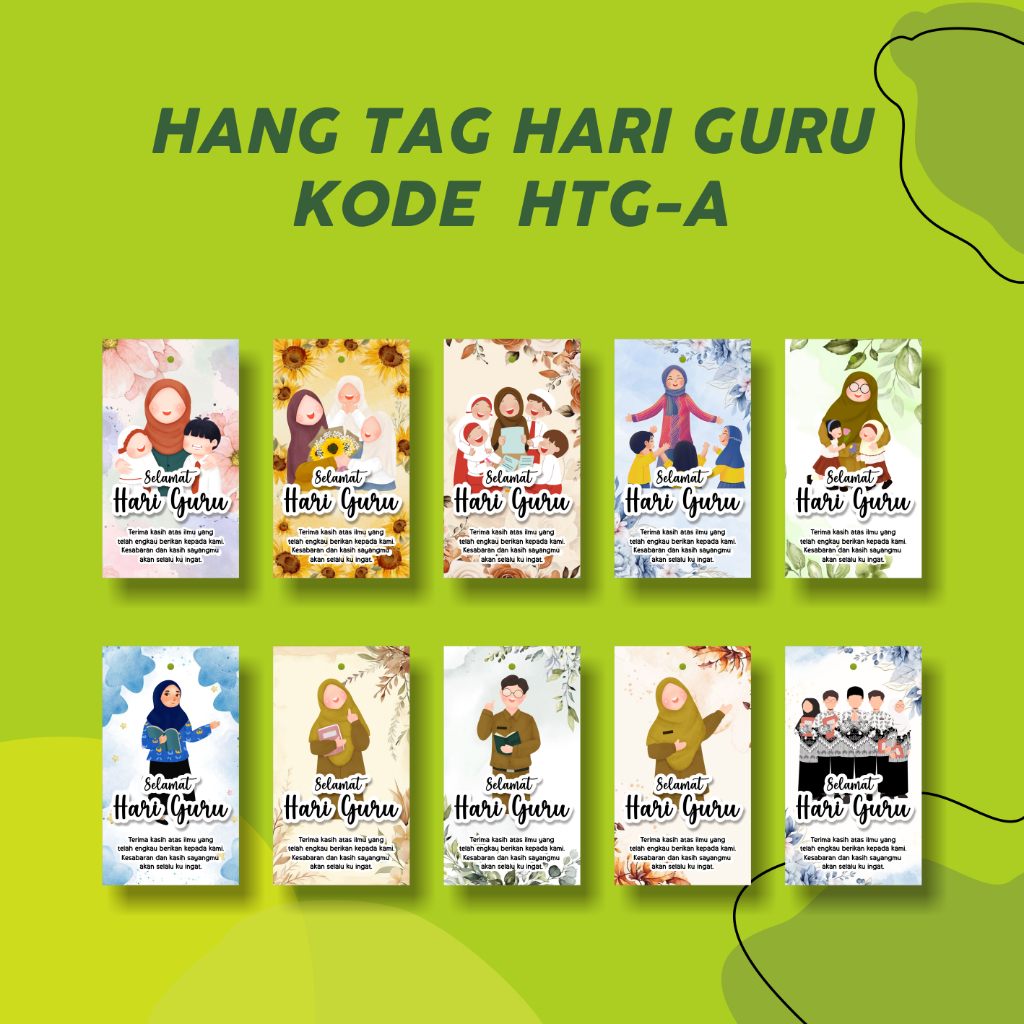 HANG TAG HARI GURU KODE HTG-A / KARTU UCAPAN HARI GURU / TAG HARI GURU BUKET BUNGA