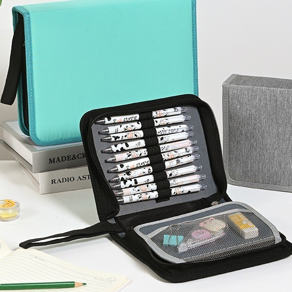 

Pena spidol pensil warna berkapasitas besar portabel dapat dilipat pena spidol lukisan sketsa tas p