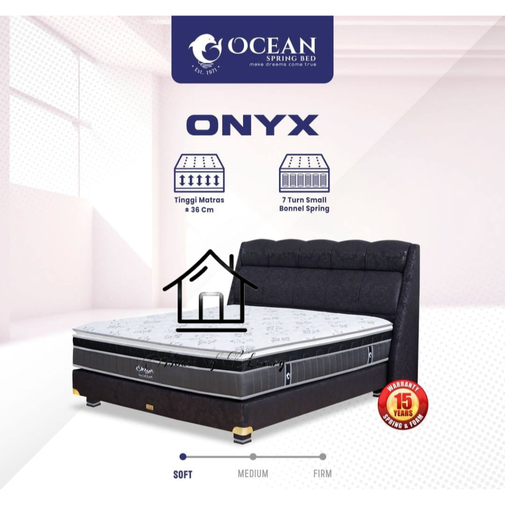 [ OCEAN ONYX 36 CM ] KASUR SPRINGBED MERK OCEAN TYPE ONYX PILLOWTOP BERGARANSI 15 TAHUN