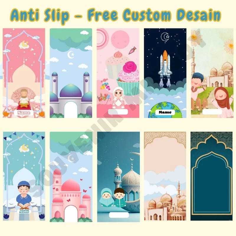 Sajadah Travel Custom Nama Souvenir Sejadah Anak SD TK Perempuan Laki Hadiah Ultah Khitanan Syukuran