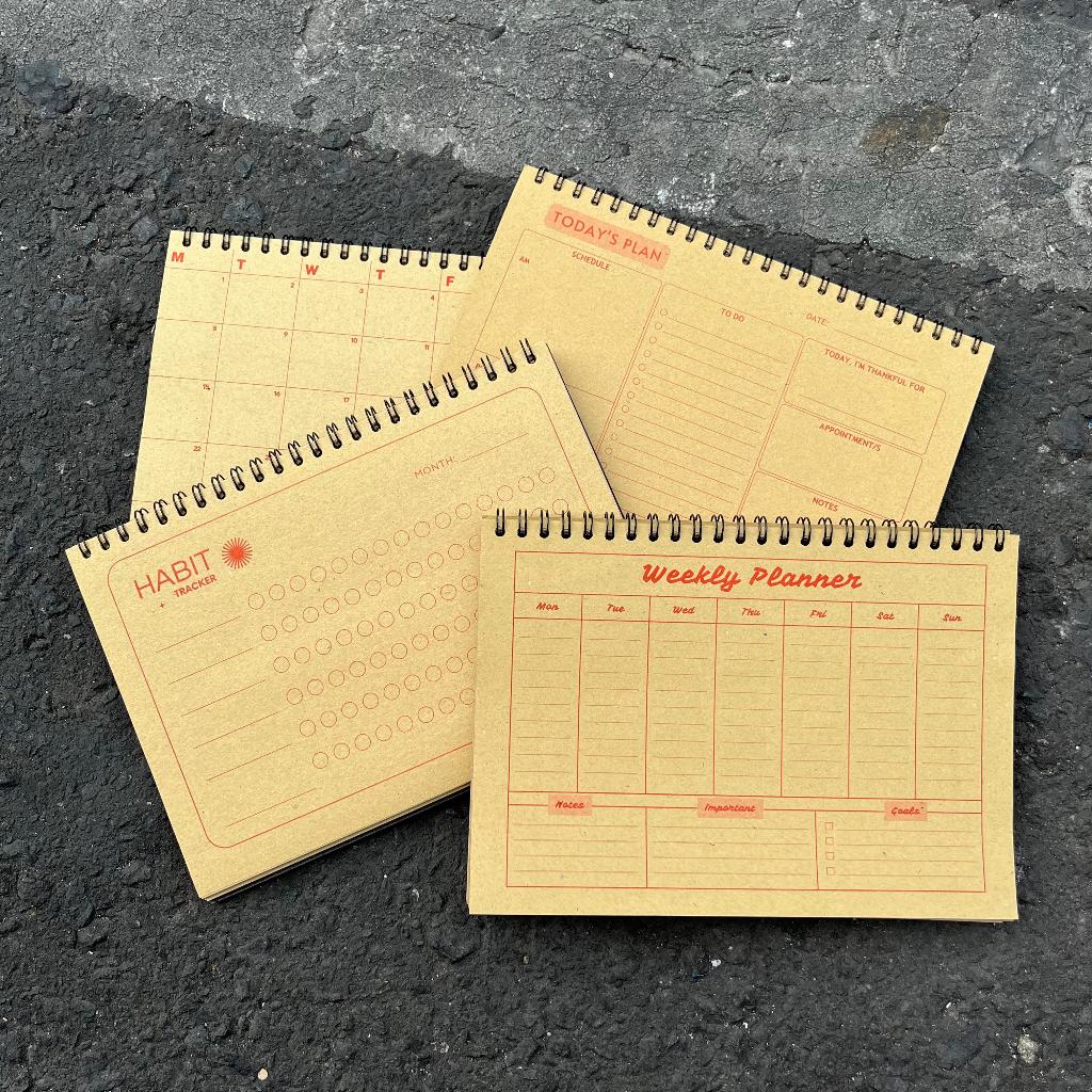 

[ TOOKE ] Planner Harian / Agenda / Notebook / Journal / Weekly / Daily / table to-do-list Kraft Cover Spiral