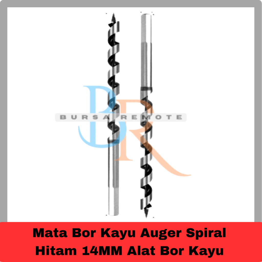 Mata Bor Kayu Auger Spiral Hitam 14MM Alat Bor Kayu