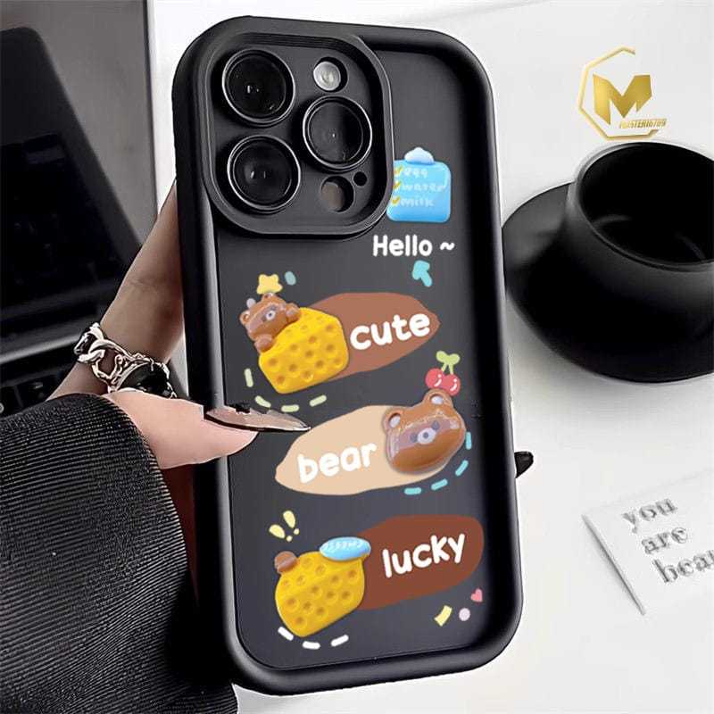 SS973 Silikon Case 3D Cute Cheese Bear Softcase Casing Hp For ITEL S26 ULTRA A04 A05S A50 A50C A60 A