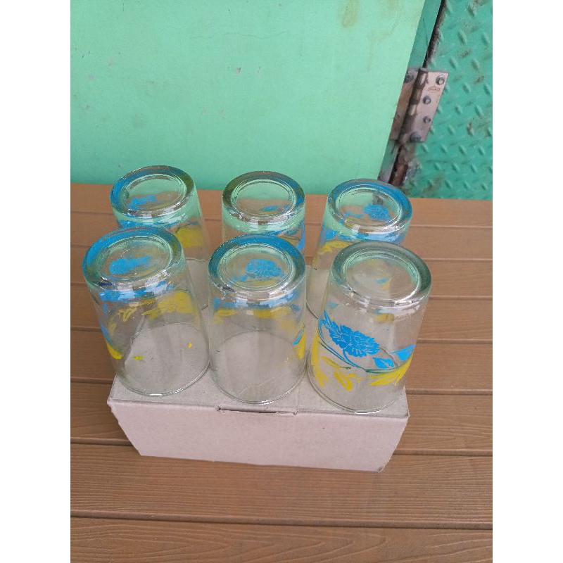 Gelas Air Minum motif Kembang Gelas Kopi Motif Bunga Gelas teh Gelas Kaca Gelas