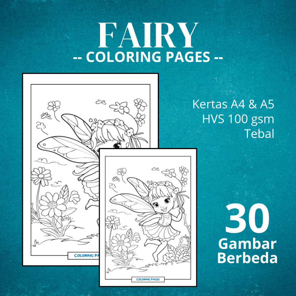 

DW16 Kertas Mewarnai FAIRY | Desain Indah Penghilang Stres & Relaksasi | Kertas HVS 100 gsm