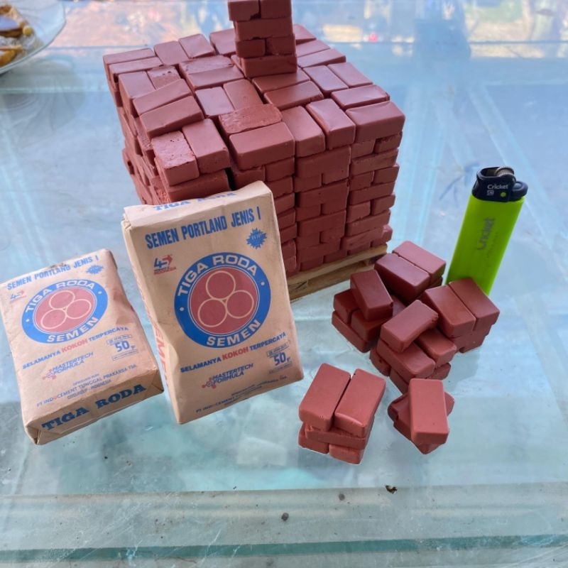 (isi 15)batu bata miniatur untuk kerajinan rumah mini/ mini brick