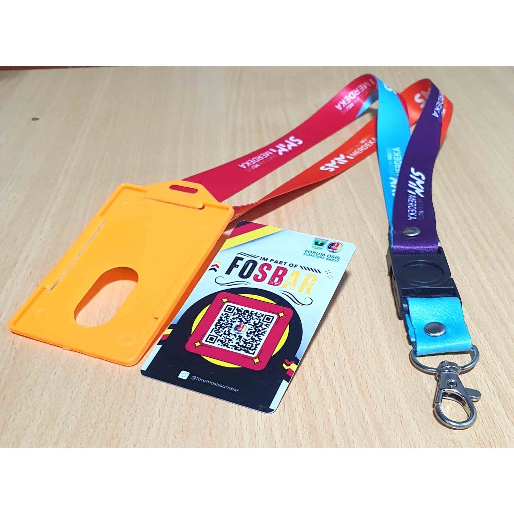 

PAKET LENGKAP CETAK tali lanyard 2cm, IDCARD dan CASE. Min order 1pcs