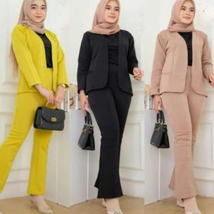 KODE M17K ONE SET BLAZER NABILA CELANA CUTBRAY BAHAN SCUBA PREMIUM SETELAN BLAZER CUTBRAY  EHZY STOR