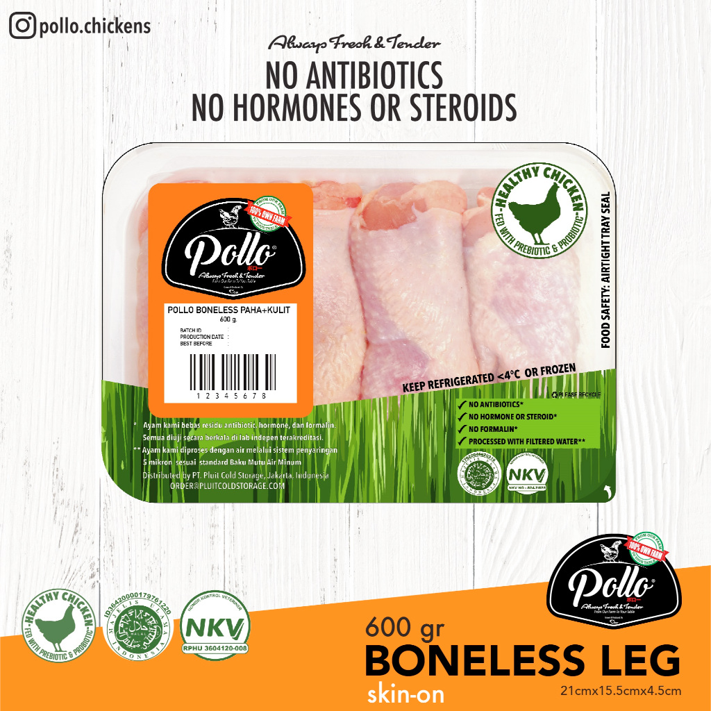 

Pollo Boneless paha + Kulit 600 gr