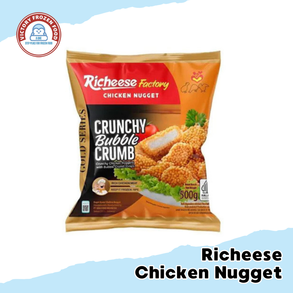

Richeese Factory Chicken Nugget Crunchy Bubble Crumb 500gr/Nugget Ayam Richeese/Victory Frozen Food