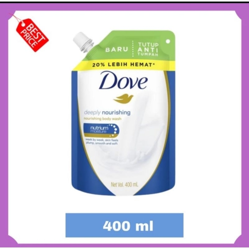 Dove Body Wash 400ML Sabun Mandi Cair Refil Tutup Angin Tumpah