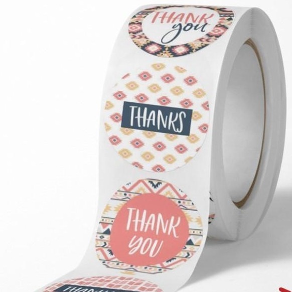 

Stiker Thank You Roll 500 Pcs Sticker Stiker Terimakasih Box Makanan Katering Jualan