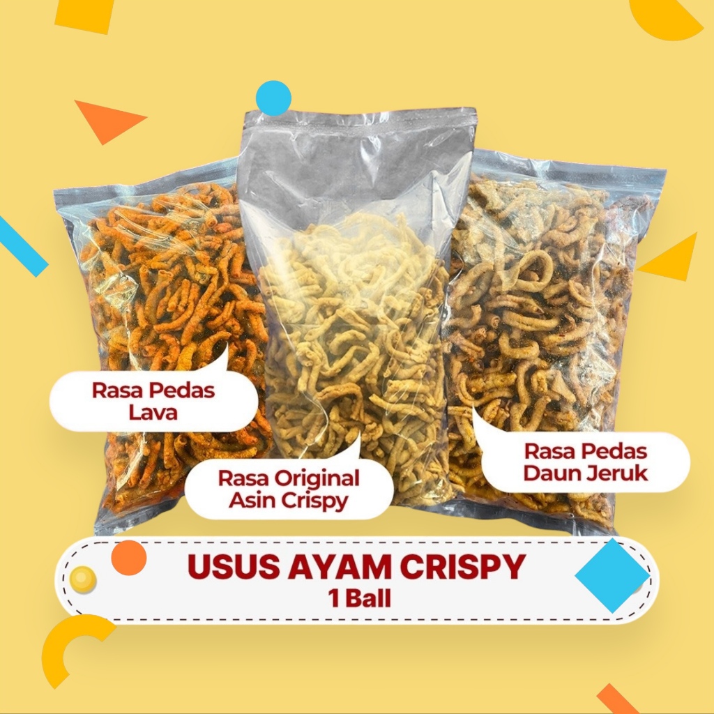 

(1 Ball) KERIPIK USUS AYAM CRISPY (1kg)- Makanan Ringan Krupuk Cemilan Murah halal pedas daun jeruk