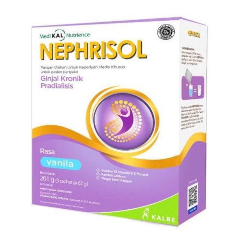 

Nephrisol Rasa Vanilla/Capuccino 201 Gram - Pangan Olahan Khusus Untuk Penderita Penyakit Ginjal