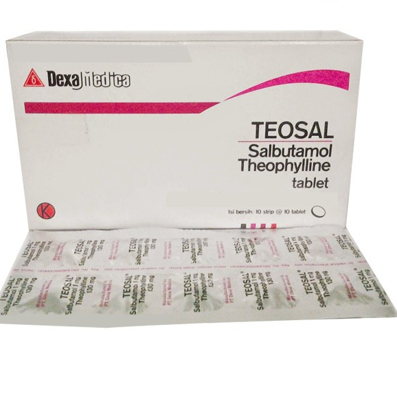 TEOSAL 1 STRIP ISI 10 TABLET / OBAT ASMA / OBAT SESAK