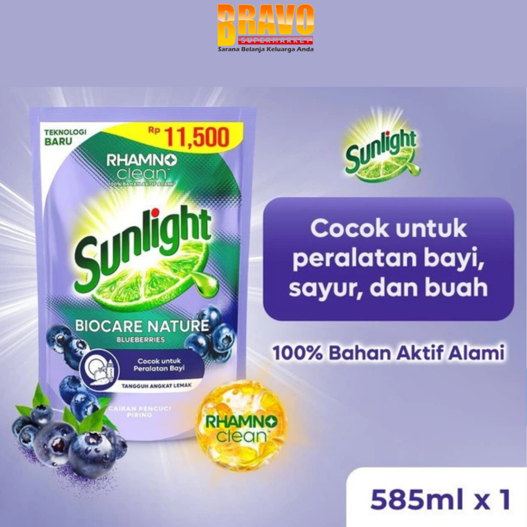 Bravo Bojonegoro - Sunlight Biocare Nature Sabun Cuci Piring 585ML
