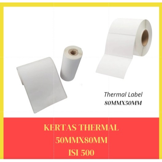 

LABEL STICKER THERMAL 80 X 50 isi 500 / BARCODE 80 X 50 UKURAN A6 / Kertas Resi