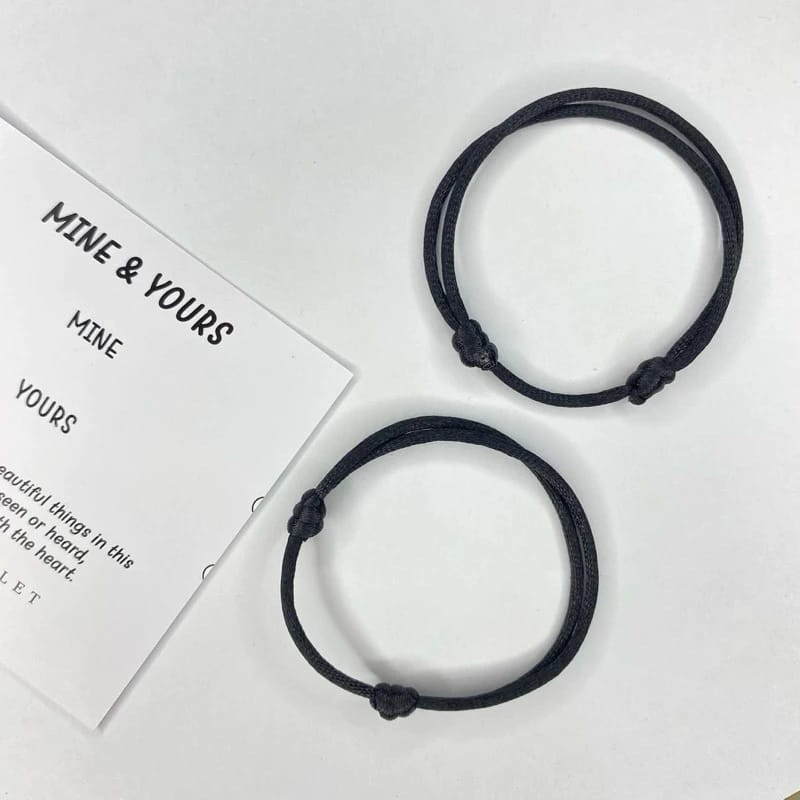 (2gelang) Gelang Couple POLOS MINE & YOURS Gelang Couple Pasangan Sahabat Simple