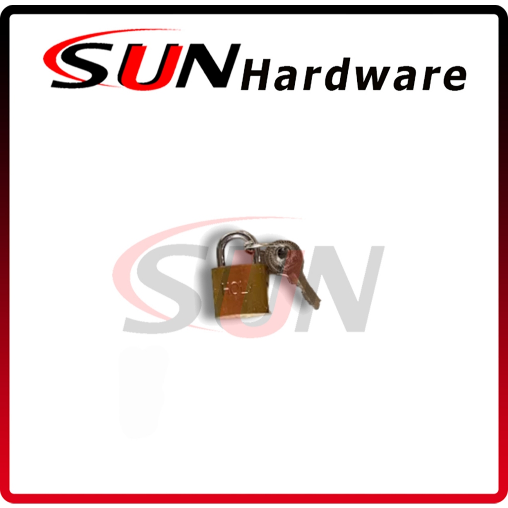 Gembok Kuning 20 mm Padlock Gold Emas Koper Tas Kecil Mini