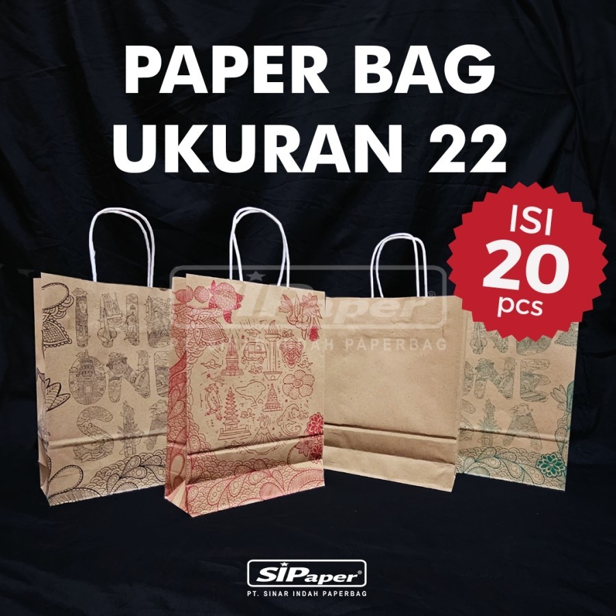 

Paperbag SIPaper 22 x 8 x 29,5 cm (20 Pcs) Tas Hampers, Berkat, Goodie