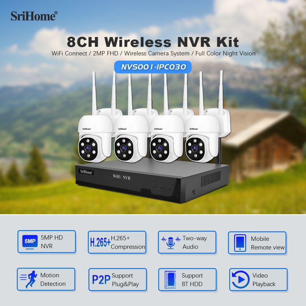 CCTV NVR Wireless cctv wifi jarak jauh lewat hp cctv outdoor 5MP