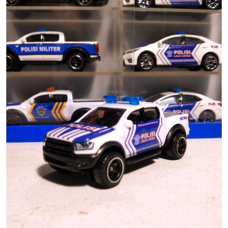 Diecast Skala 1:64 Hotwheels Ford Ranger Raptor Custom Mobil Polisi Indonesia PJR Patwal
