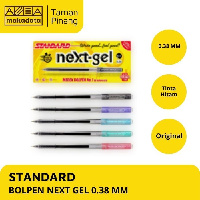 

BALLPOINT / BOLPEN / PULPEN STANDARD NEXT GEL 0.38 HITAM (1 PCS)