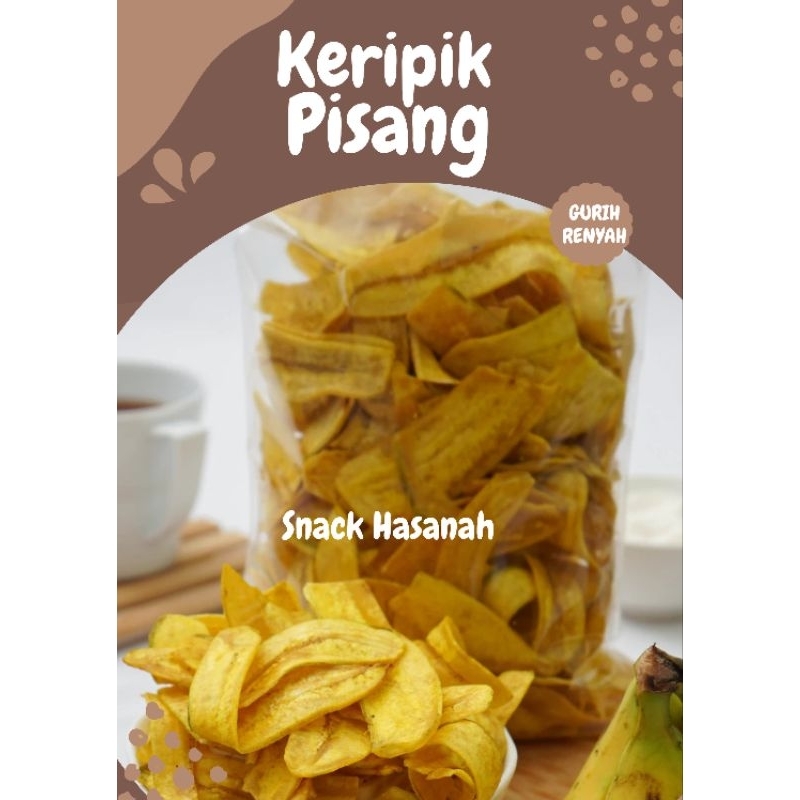 

keripik Pisang Premium Gurih Renyah | Cemilan Sehat | Snack Hasanah