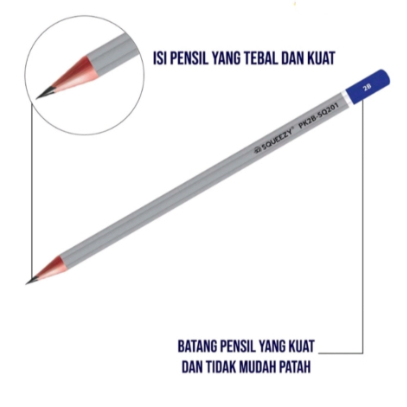 

(Pcs) SQUEEZY - Pensil 2B SQ-201 Ujian Murah