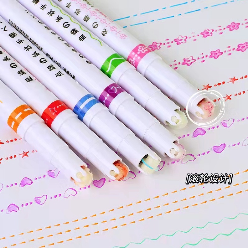 

ART K6G9 6 buah Kurva Stabilo Pena Kontur Garis Bergelombang Spidol Alat Tulis Sekolah
