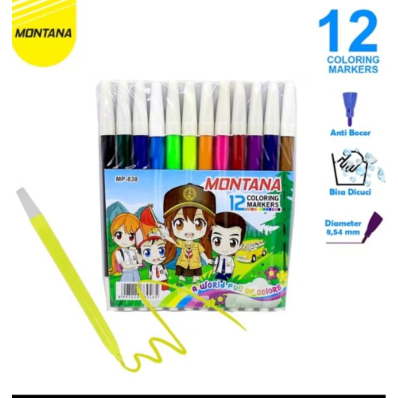 

SPIDOL WARNA MONTANA 12PCS