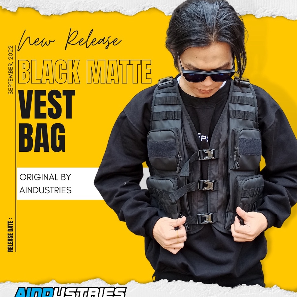 KODE M24J Vest Bag Pria Bodypack Tas Rompi Depan Belakang Bikers Touring Adventure