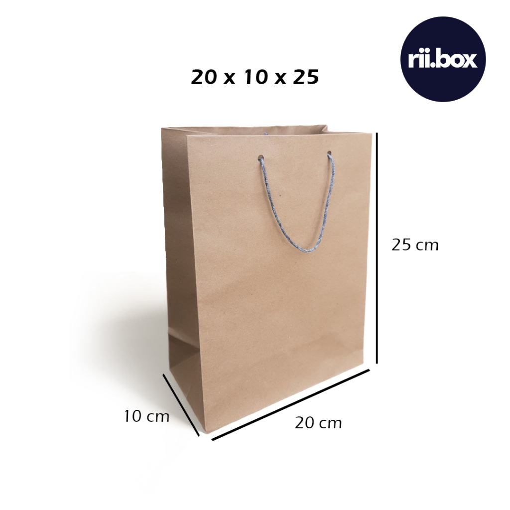 

R6 PAPER BAG PUTIH POLOS UKURAN 20x10x25 TAS KADO TAS SOUVENIR