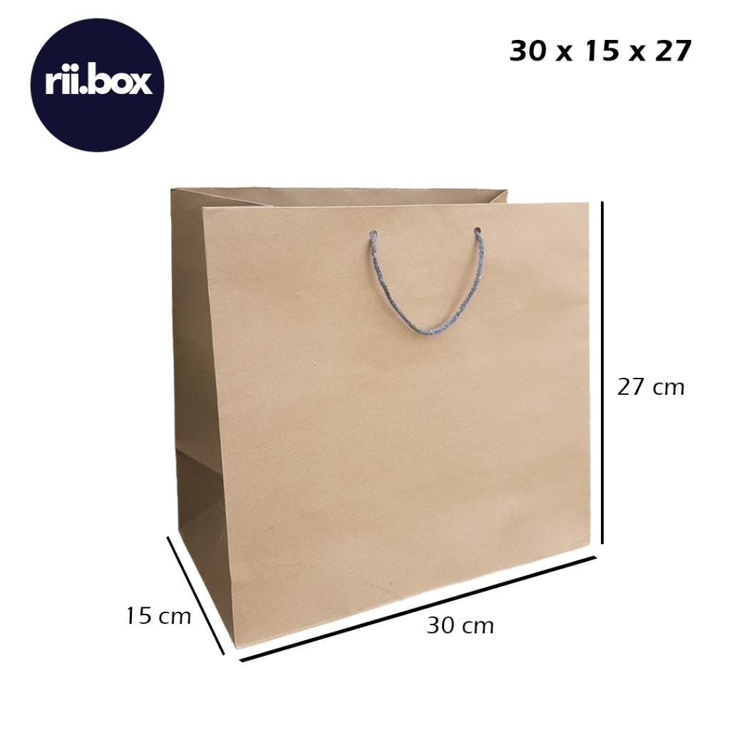 

PAPER BAG COKLAT POLOS UKURAN 30x15x27