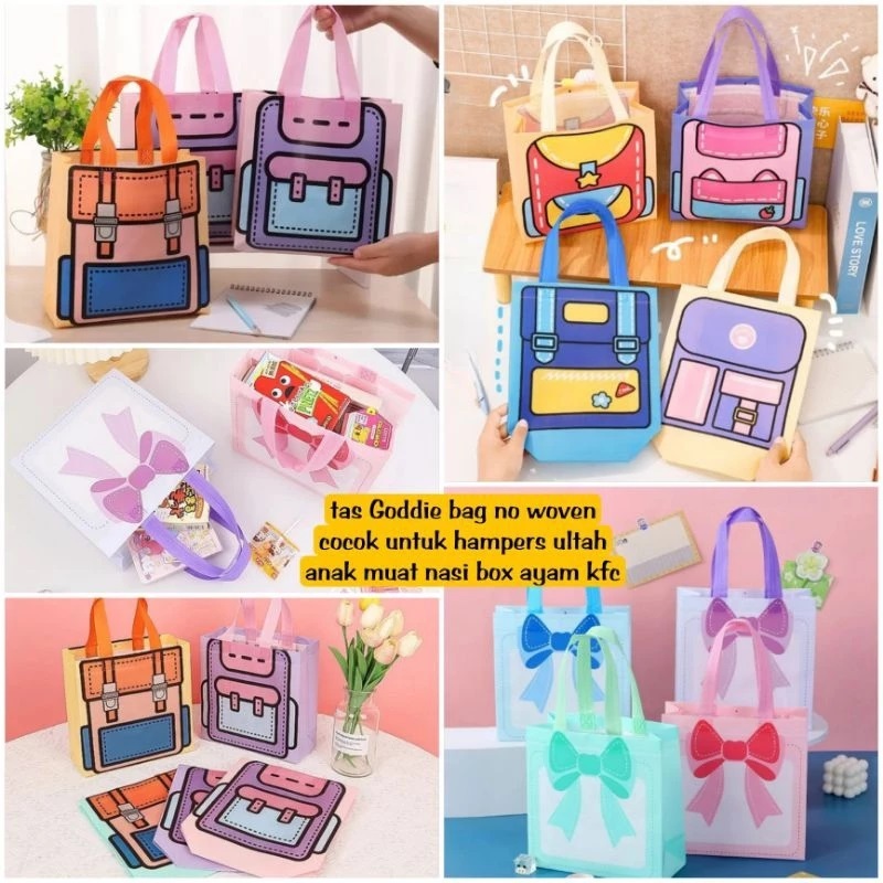 

DY PACK TAS GODDIE BAG SPUNBOND WARNA CERAH TAS MOTIF BACKPACK LUCU