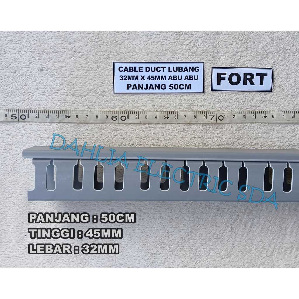 Kabel Duct/CABLE DUCT 32MM X 45MM LUBANG ABU-ABU 50CM
